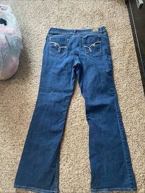 lei Dark Blue Flare Jeans with Embroidered Back Pockets